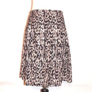 Ellen Tracy Animal Print Modest A-Line Skirt